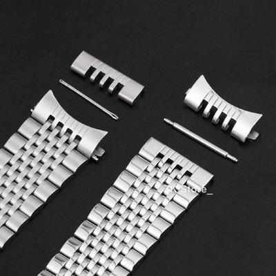 Curved End Watch Strap 20mm Stainless Steel Band 18mm 22mm Clasp Watch Strap Reloj Hombre Wristabnd Men Bracelet Accessories