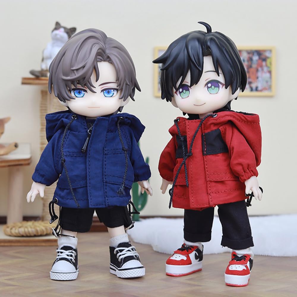 Costume de poupée Obitsu 11 OB11, taille OB11, veste, manteau, corps, cool, article unique, multicolore (bleu foncé)