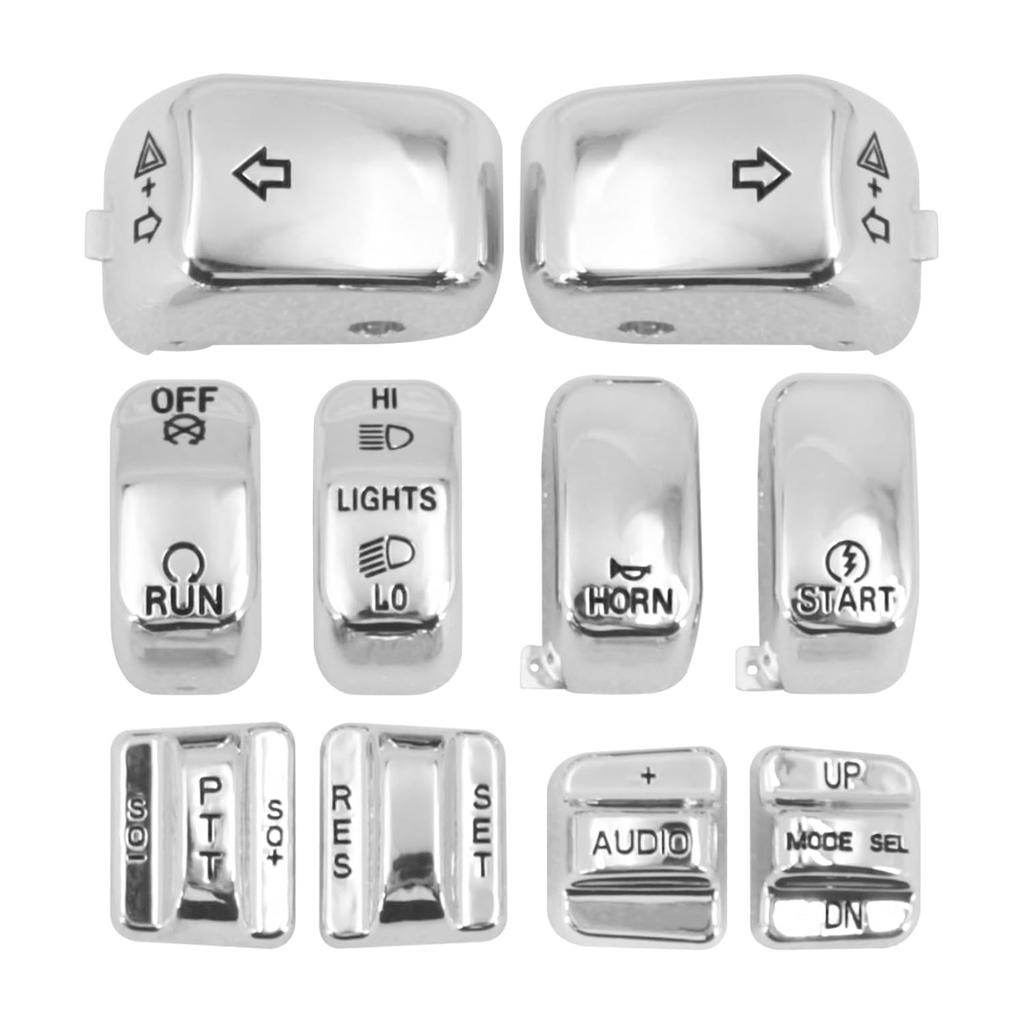 HDBUBALUS Motorcycle Hand Control Switch Housing Caps Compatible with Harley Electra Glide Road Glide Tri Glide 1996-2013