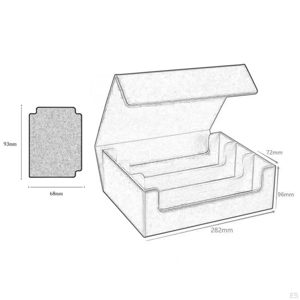 Trading Card Deck Box for 1800+ Cards Sports Case with 4 Dividers