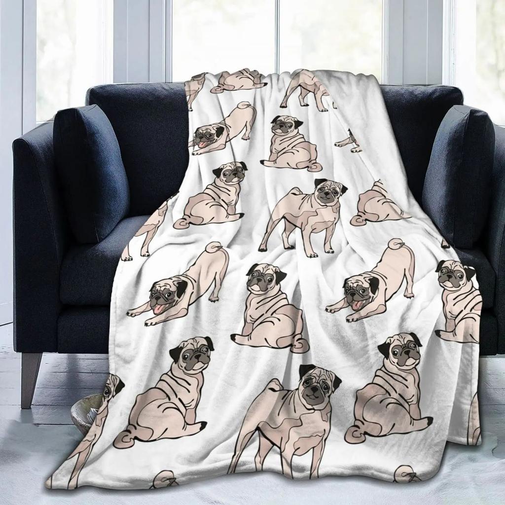 Pug flannel blanket super soft blanket suitable for sofa sheets bedspreads direct supply