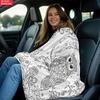 Manta de Búho y Luna Diseño de Mandala Estilo para Colorear Suave Cálida Manta para Cama Sofá Sala de Estar Oficina Viaje Camping Regalo