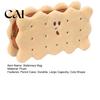 Cute Plush Pencil Case Cookie Shape Stationery Bag, Soft Stuffed Biscuit Funny Food Shaped Pen Case, Large Capacity Cosmetic Organizer, for