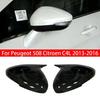 For Peugeot 508 Citroen C4L 2013-2016 Car Sticker Rearview Side Mirror Cover Wing Cap Exterior Door Rear View Case Trim Carbon