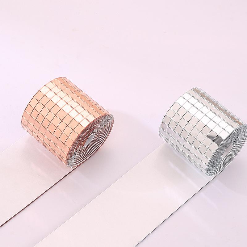 Mosaic Glass Mirror KTV Patch Self-adhesive Glass Lens Wall Sticker DIY Home Wall Decoration Door Frame