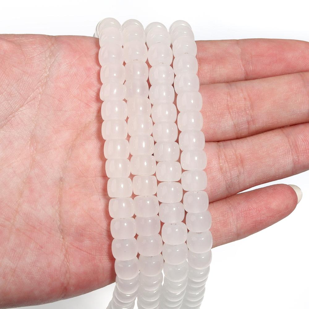 1 String 8x6mm Solid Color Glass Beads Cylindrical Loose Spacer Beads For Jewelry Making DIY Crafts Bracelet Necklace Wholesale