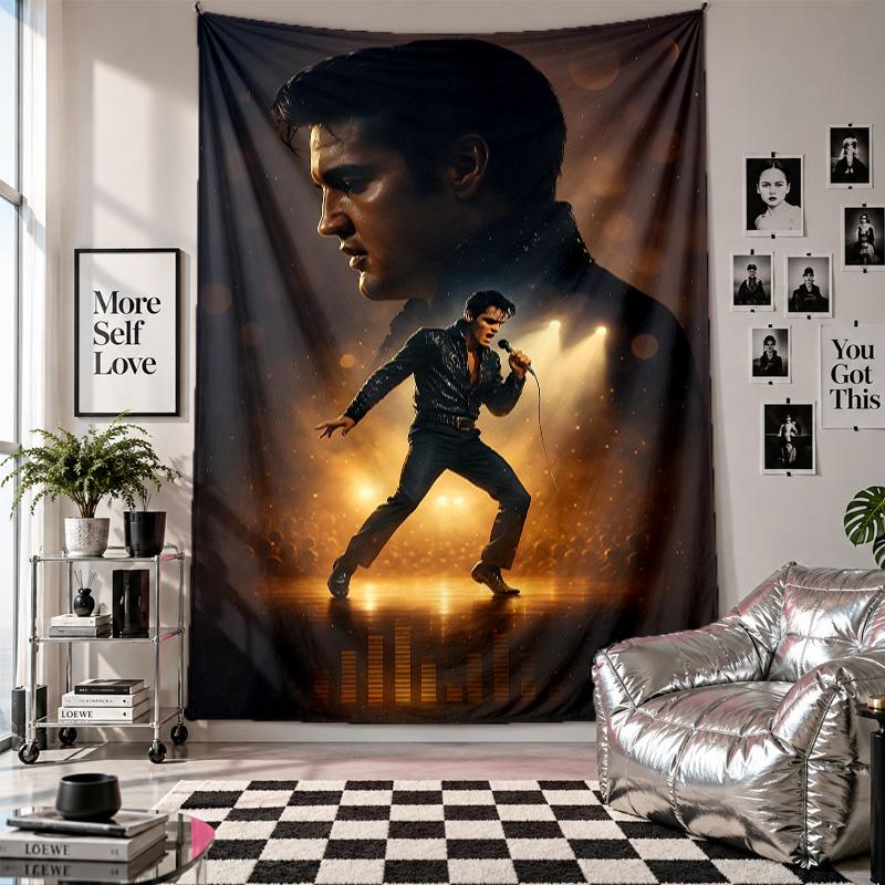 Wall TapestryElvis Presley Art Hanging Cloth Decorative Background Cover for Room Decoration