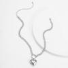 Exaggerated Big Heart Pendant Clavicle Necklace for Women's Simple Gold Metal Girl Birthday Jewelry Gift