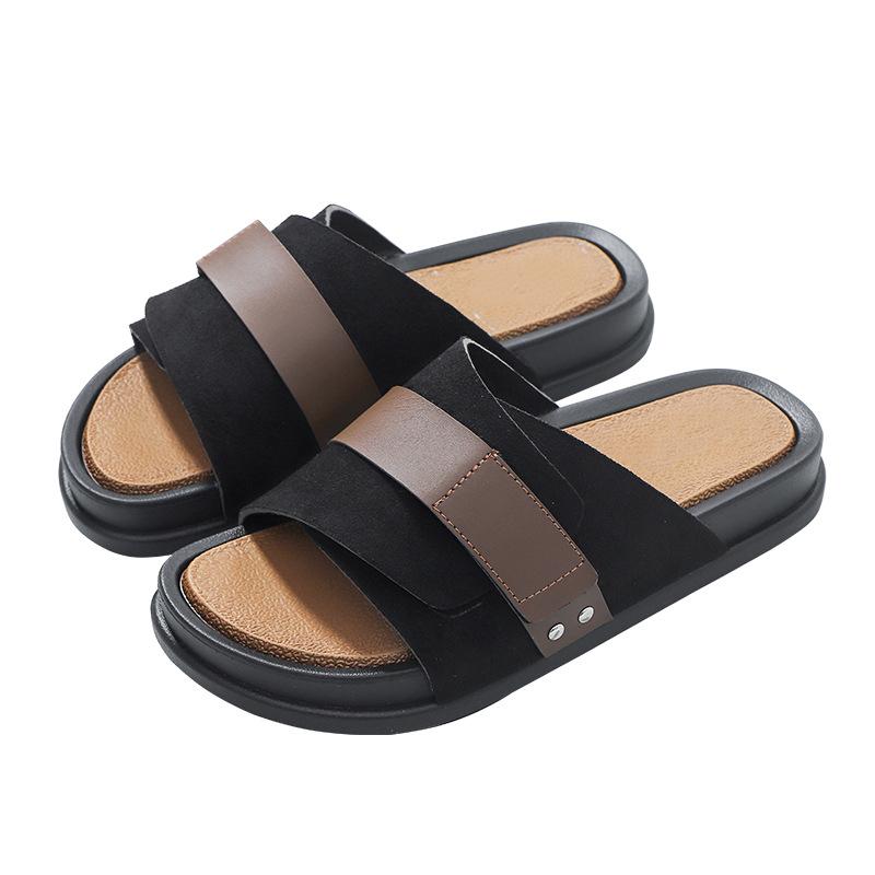 Fashion Anti Slip Thick Soled Men Shoe Fashion Versatile Mens Sandals Simple Comfort Mens Slipper 2025 Summer Retro One Foot Casual Shoe