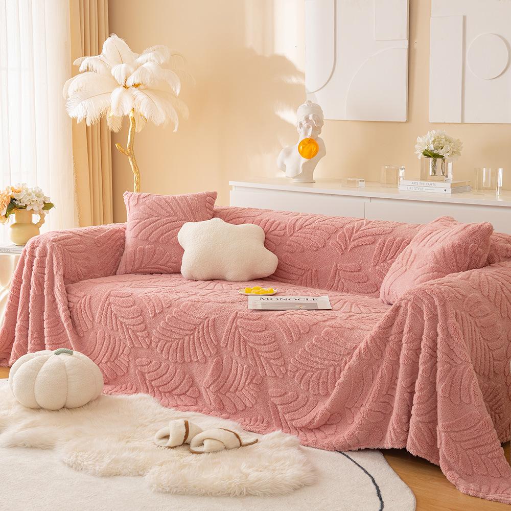 Kış Peluş Kanepe Minder Örtüsü Havlu Kaymaz Basit Modern Dört Mevsim Evrensel Rahat Pamuk Kadife Kanepe Minder Örtüsü Kapak