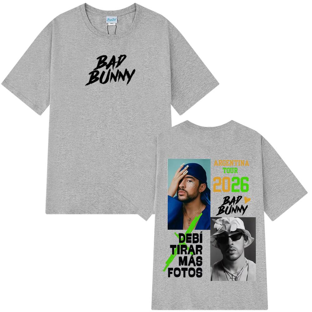 Summer Bad Bunny Fun Tshirt Harajuku Casual Men Women Luxury High Quality Round Neck Tshirt Y2K Street Wear Tshirt