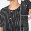 Morioru Shijira Weave Jinbei pro velikost Černé pruhy Délka Léto Pánské, 4L, [Henley tričko, 3/4 kalhoty, 100% bavlna, Pánské domácí oblečení, Dárek]