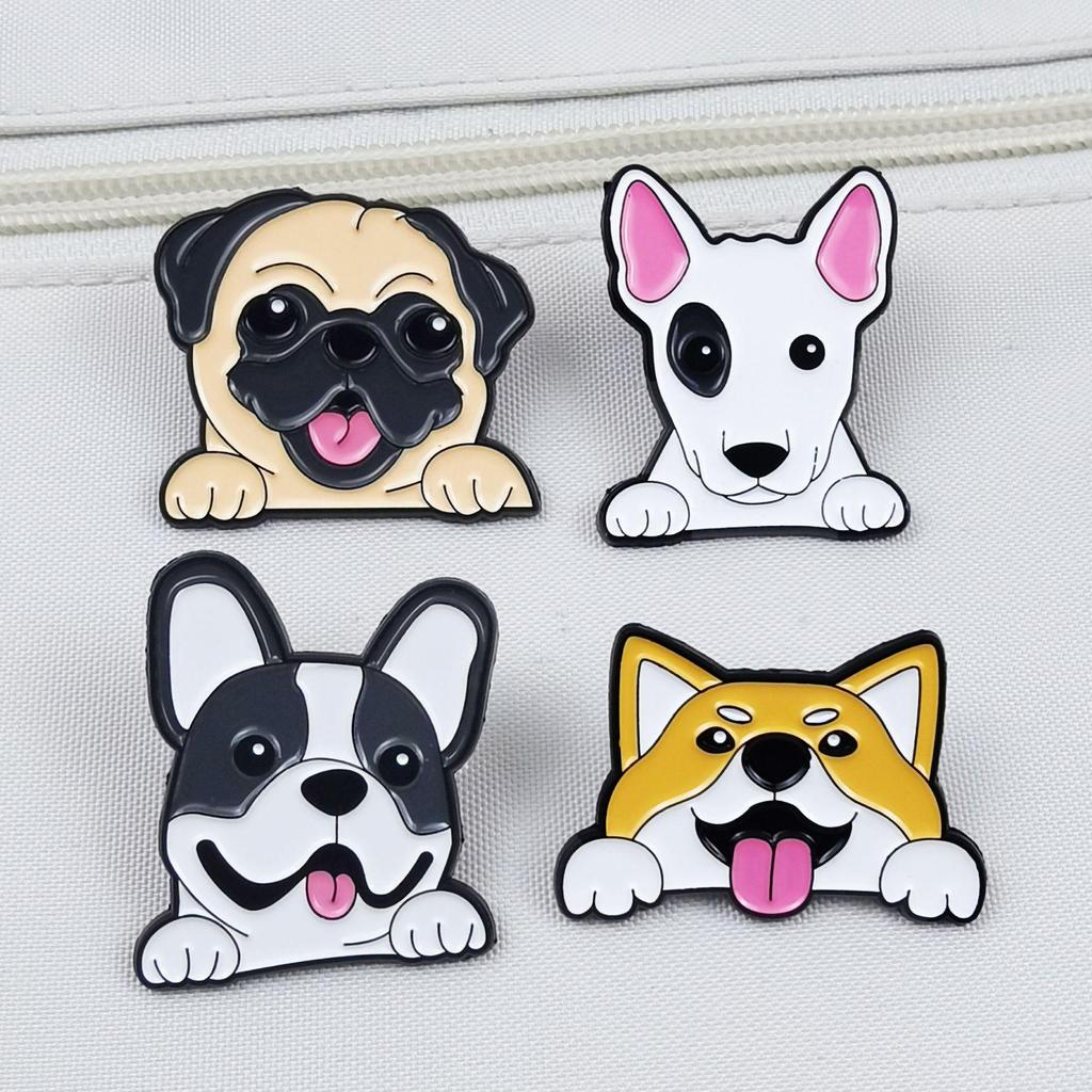 Kawaii Shar Pei Spot Brooch - Cute Cartoon Animal Metal Badge Accessory