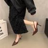 New 2025 Summer Pointed Thin Heel Leopard Print Single Shoes Fashion Versatile Low Heel Sandals