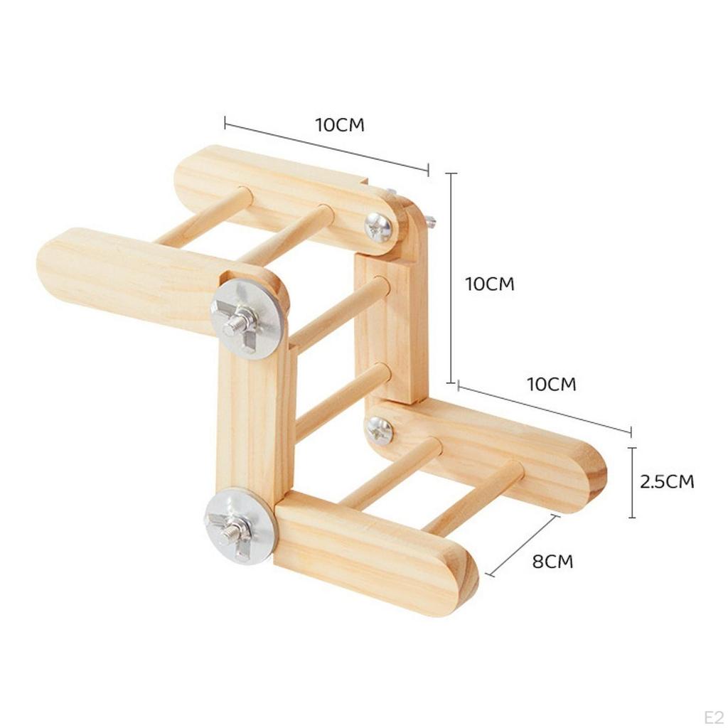 Bird Ladder Perch,Bridge for Small Medium Animal Exercise,Sturdy Wood Fun Gifts Parrot Perch