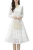 Long Perfect for Party and Formal [Chubikime] Women's All-Lace Dress, Sleeves, A-Line, Lined, Slimming, Weddings, Dresses, Occasions.
