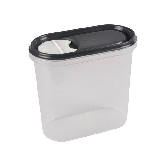 Boite saupoudreuse à sucre - Ant - 19x10.5x18 cm - Plastique - 2 L - Couleur transparent et anthracite