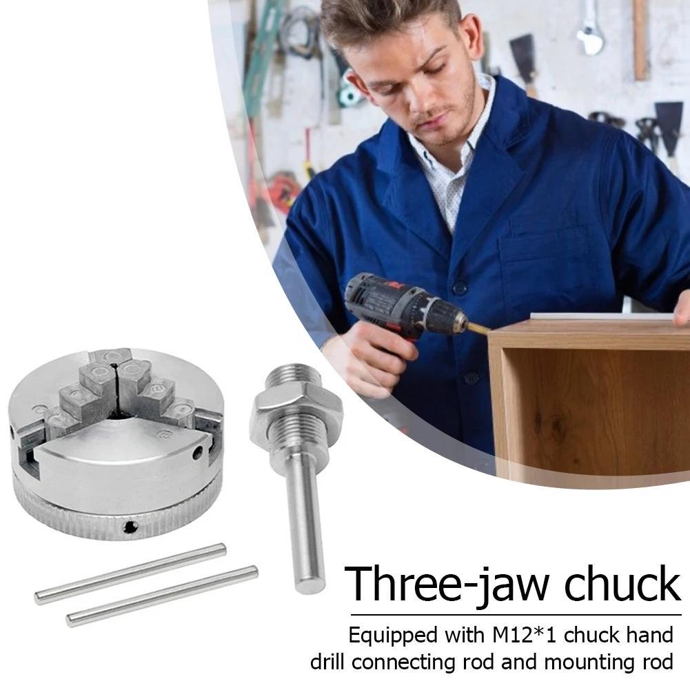 2025 New Jaws Self-Centering Cast Iron High Carbon Steel Mini Drill Chuck Metal 3 Jaws Manual Lathe Chuck Clamp