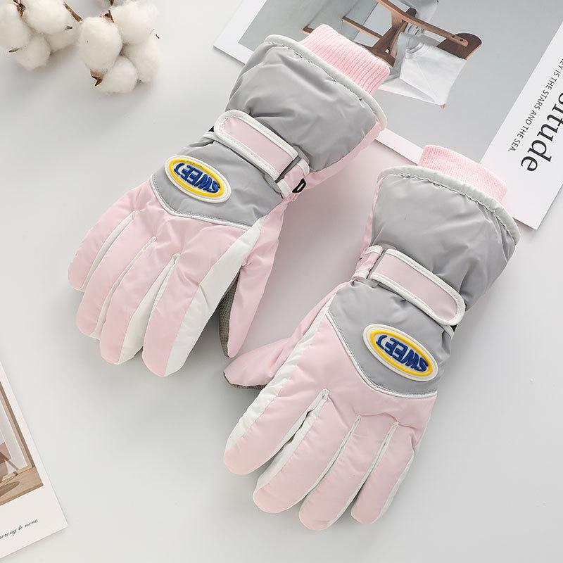 Winter Couple Ski Gloves Thickened Thermal Gloves Adjustable Close Non-Slip Touch Screen Gloves Waterproof Cold-Proof A2