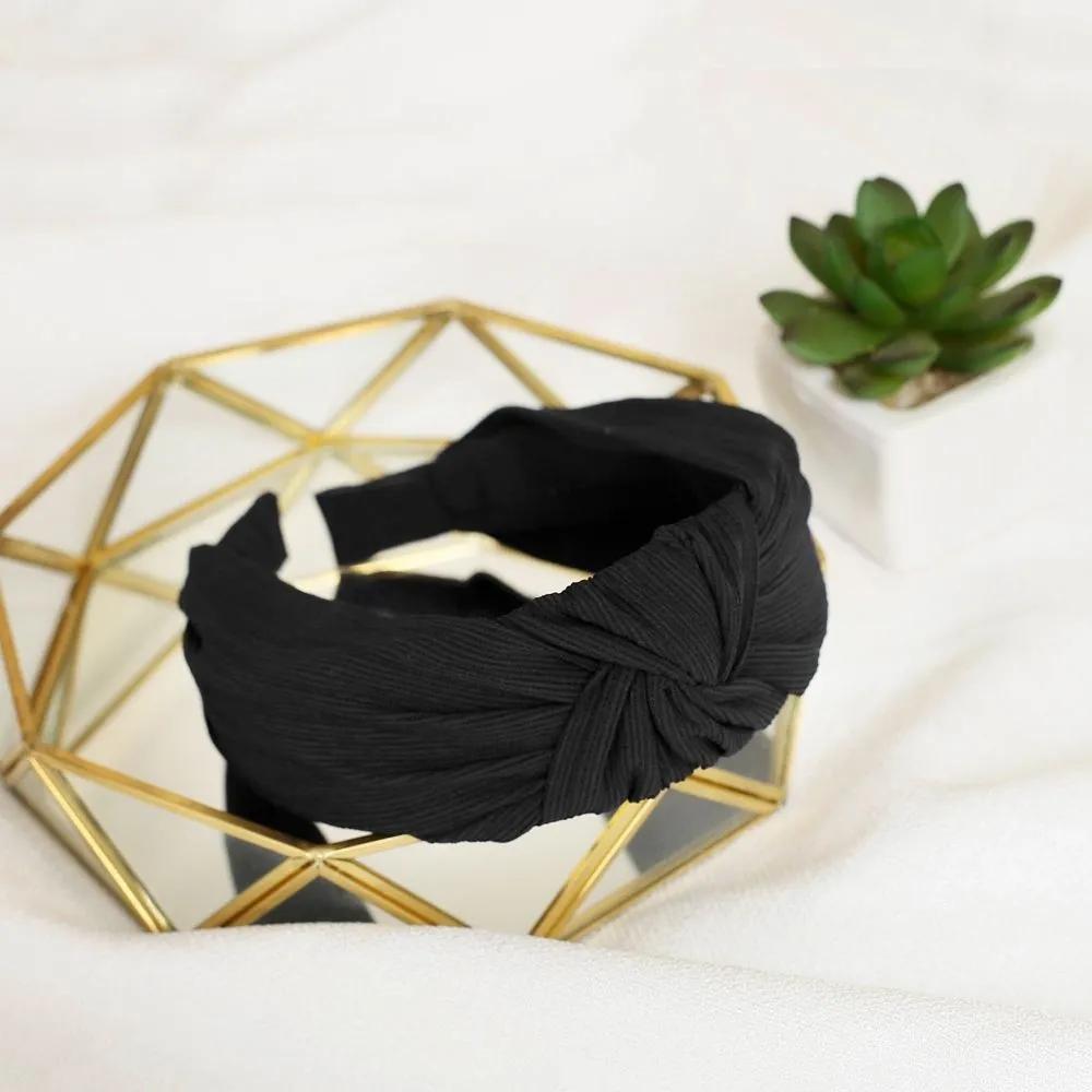 Headband Women s Headband Angel Shushu Ribbed Twisted Hairband Black