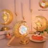 Metal LED Moon Lamp Elegant Rotating Design Ramadan Desk Lamp Crescent Moon Golden Finish Night Light Middle Eastern Party