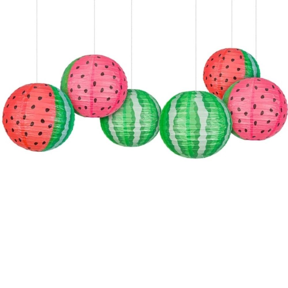 3pcs 10inch Watermelon Paper Lantern Portable Summer Hanging Lantern  Hawaii Party