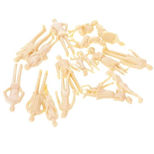 Generic 1/30 Scale Unpainted Figures (40 Figures) for Landscape Modeling, Railway Models, 3.2-5.8cm, Decoration