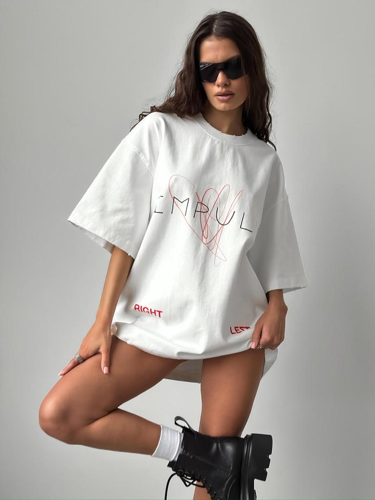 Women's American Letter Print Crew Neck Short Sleeve T-Shirt - Trendy, Loose, Casual, Versatile Top.