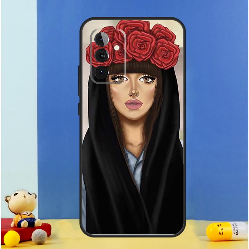 Hijab Face Muslim Islamic Woman Gril Eye Case For Samsung Galaxy A55 A35 A15 A36 A16 A26 A56 A53 A32 A52 A33 A13 A14 A34 A54 A17