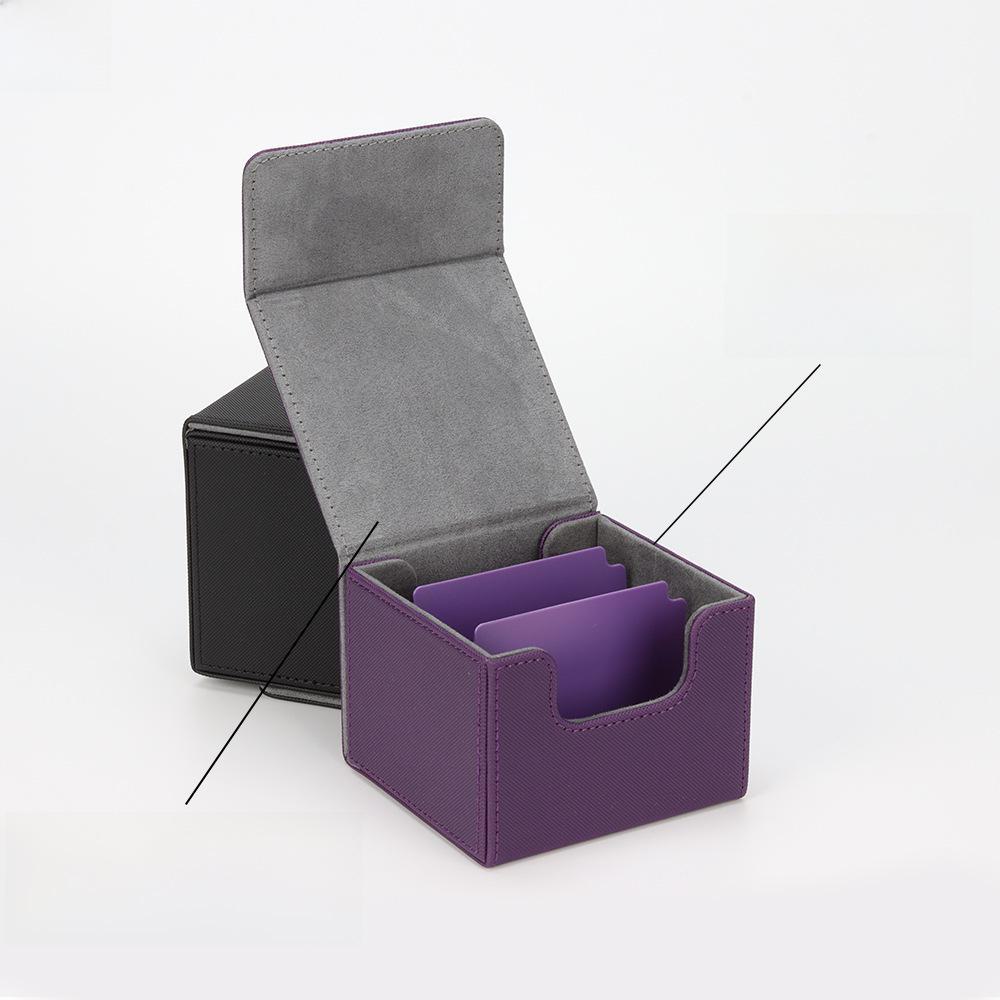 Tuoxiang Kartenhalter-Set: Einzelner Ärmel (140) + Doppelhülse (100) PU-Aufbewahrungsbox für MTG/TCG-Karten.