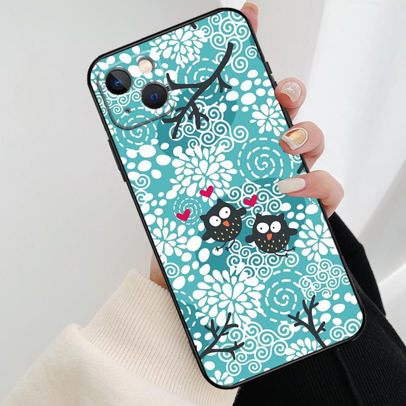 Cute Owl Cartoon Phone Case For iPhone 17 Pro Max 16 15 14 11 12 13 Pro Max mini 15 16 Plus 16e 17 Air Cover