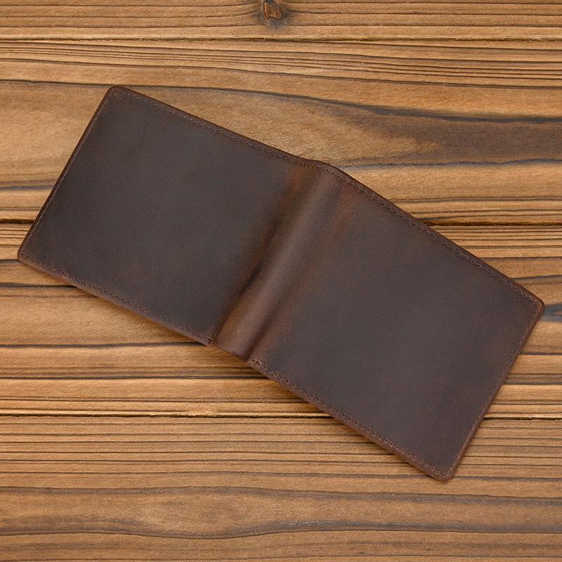 

Vintage Genuine Leather Men s Wallet Bifold Cowhide Purse with Flap Double ID Windows кавовий