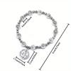 1Pc Crucifix Metal Rosary Vatican Cross Beads Hand Jewelry Bracelet for Women Daily Decoration