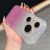KEYSION Gradient Glitter Jewelled Phone Case for Huawei Pura 70 80 Pro 80 70 Ultra Wavy Border Lens Protector Shockproof Cover