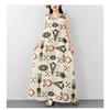 DIMANAF 2026 Women Plus Size Summer Beach Loose Lady Long Dress Vest Sleeveless Vintage Oversize Maxi Print Sundress Clothing