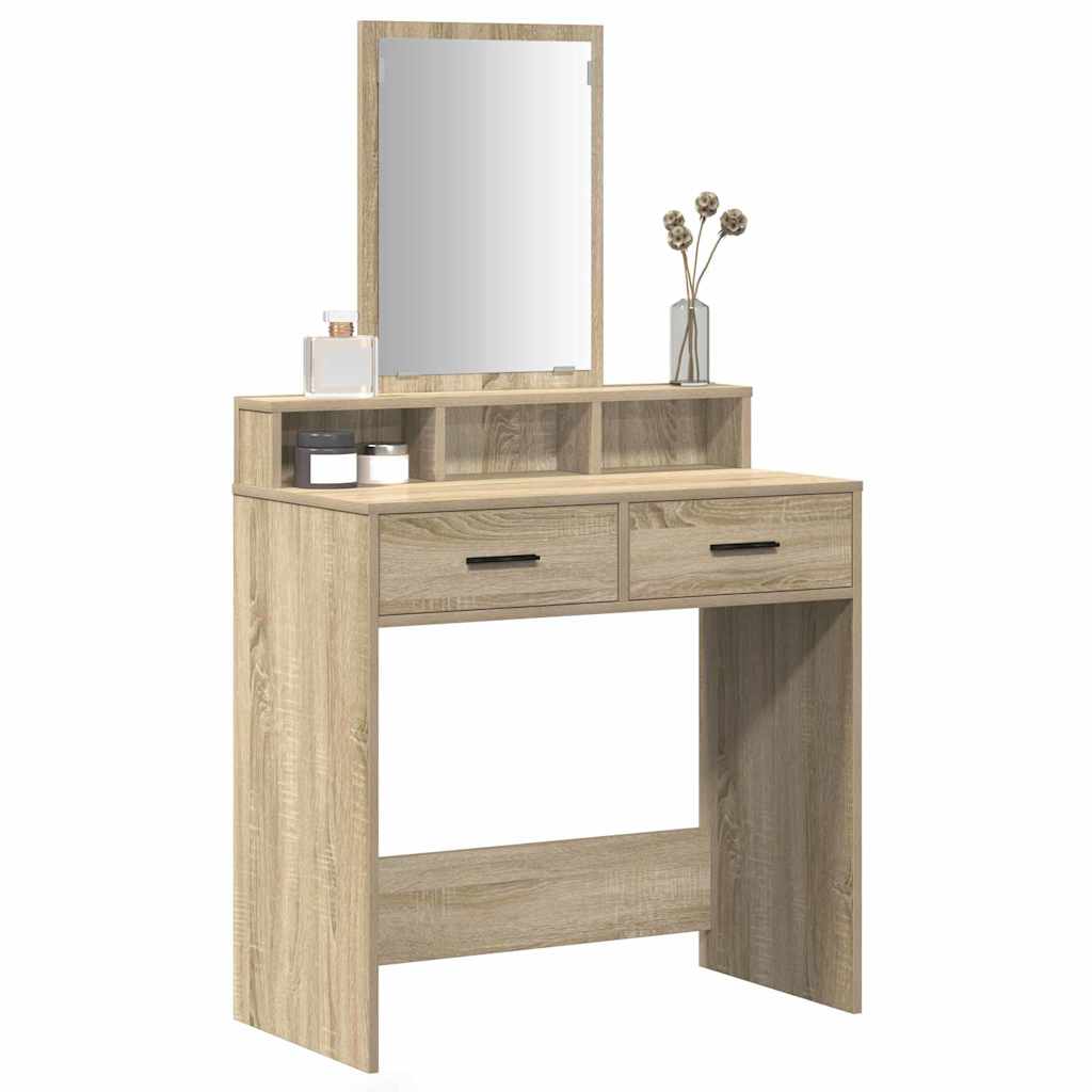 Makeup Table in Sonoma Oak 79 x 41 x 140 cm Engineered Wood