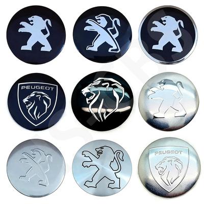 4 Pezzi 56mm Coprimozzi Centrali per Ruote Auto Copri Emblema Distintivo Logo Per 307 408 207 205 206 407 107 308 4008 507 508 Styling Auto