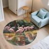 Giraffe & Flamingo Pattern Round rug,Carpet Rug for Living Room Bedroom Playroom ,Non-slip Floor Mat,Holiday Gifts and Birthday Gifts.