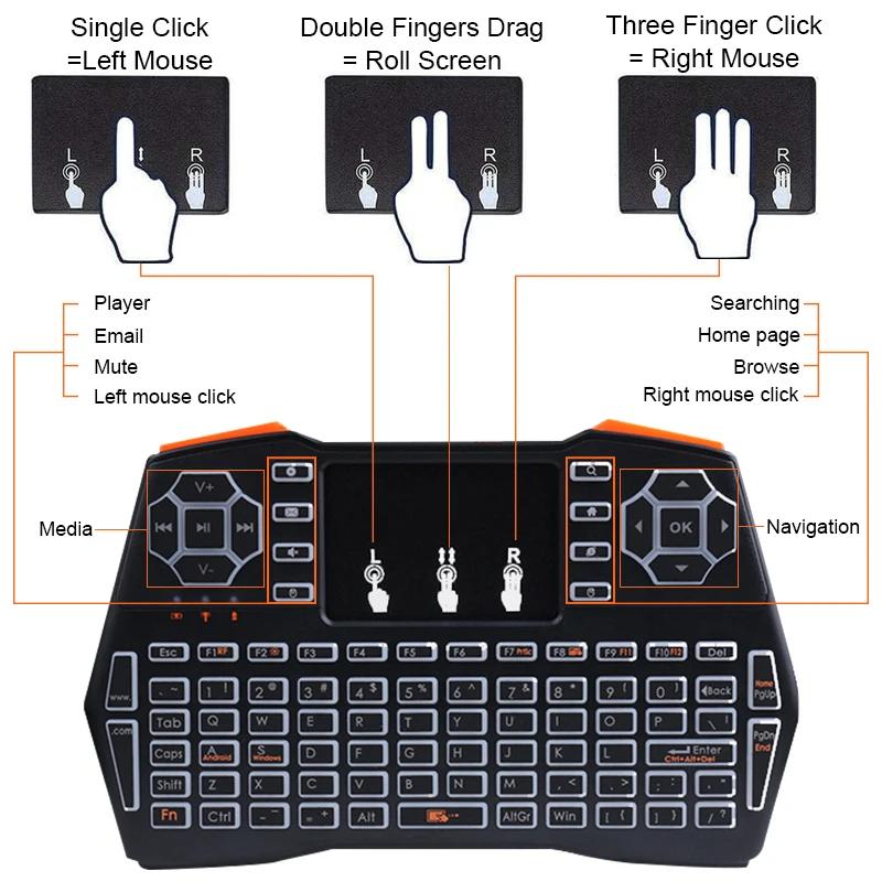I8 Plus No Backlit 2.4GHz Mini Wireless Keyboard With Touchpad English Russian Air Mouse Remote Control For Android TV Box PC