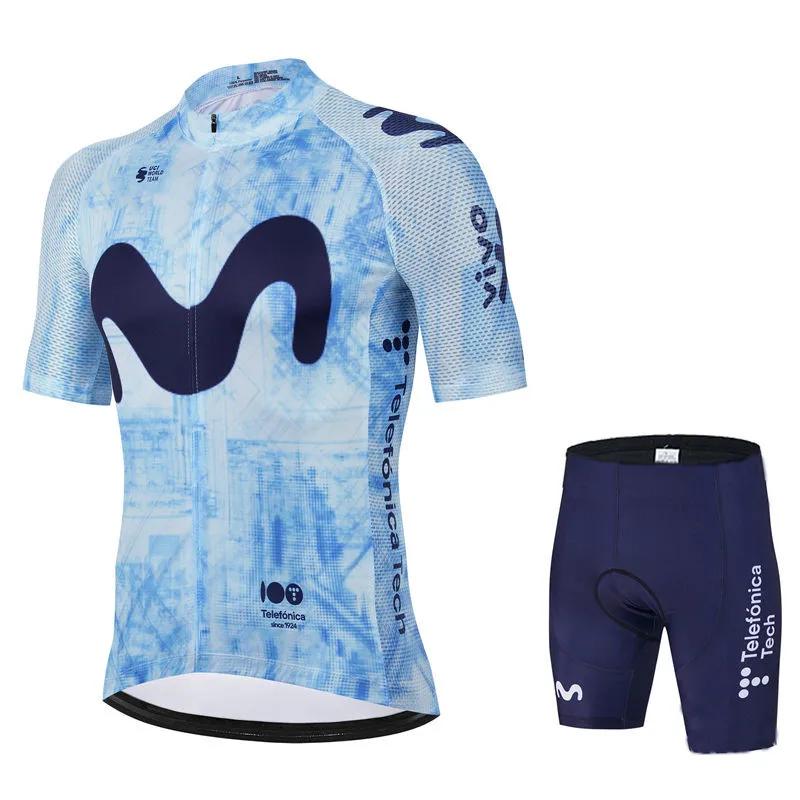 2026 Movistar Cycling Jersey Set Summer Short Sleeve Breathable Men's MTB Bike Cycling Clothing Maillot Ropa Ciclismo Uniform Suit