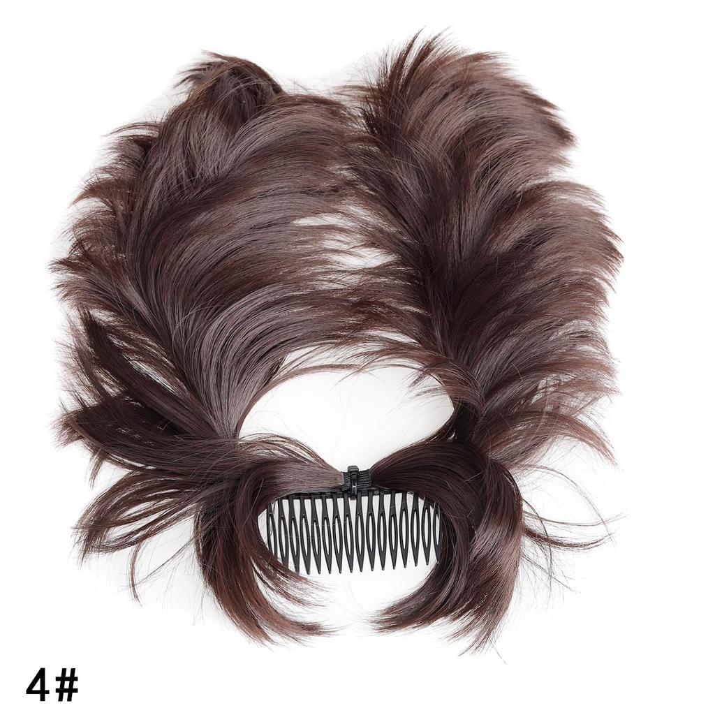 DIY Women Synthetic Hairpieces Messy Buns Comb Clip in Updo Scrunchies Faux Bun Chignon Multiple Hairstyles Easily
