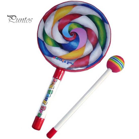 6inch Lollipop Drums Kids Music Teaching Aid?Wooden Percussion Instrument Toy