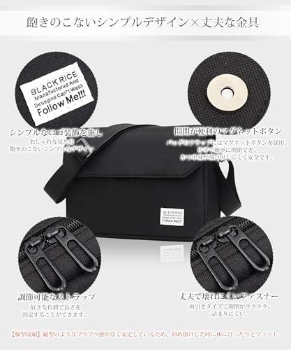 Luxiwear Large capacity shoulder bag men women crossbody lightweight suitable commuting business trips travel Ultra-lightweight 5 pocket storage