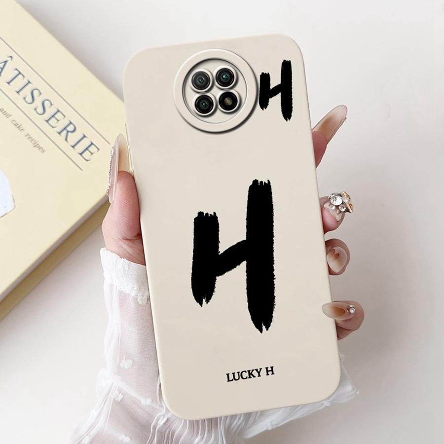 For Xiaomi Redmi Note 9T Case Soft Silicone Coque Lucky A-Z Letter Painted Shockproof Funda for Redmi Note 9 5G note9 TCover