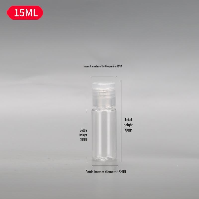 PET Transparent Flip-Top Liquid Dispenser Bottle, 10-50ml