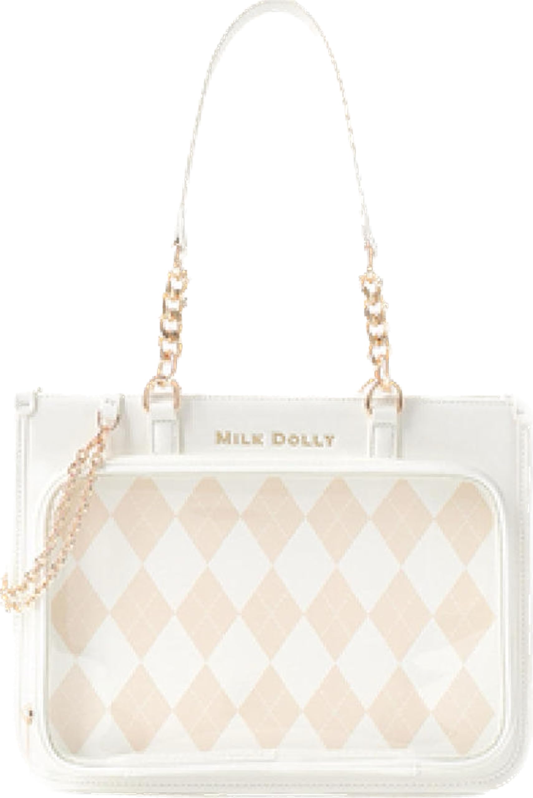 

FUYUUNEKO Argyle Ita Bag, Floating Cat MILKDOLLY Fuyuneko, White [Parallel Import]