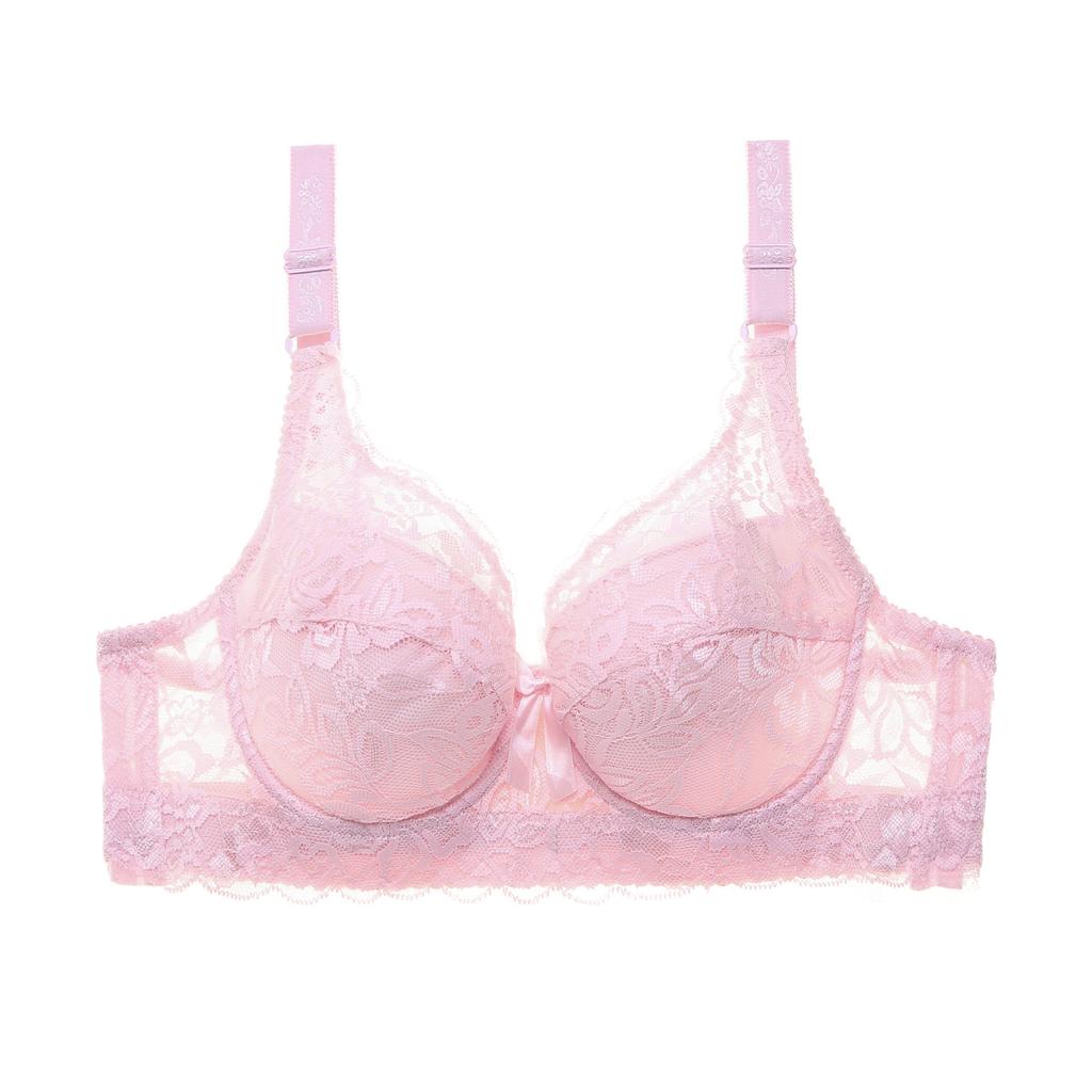 Large Size Ultra-thin Cotton Cup Adjustment Bra Lace Sexy Bra with Steel Ring Gathering Women's Underwear