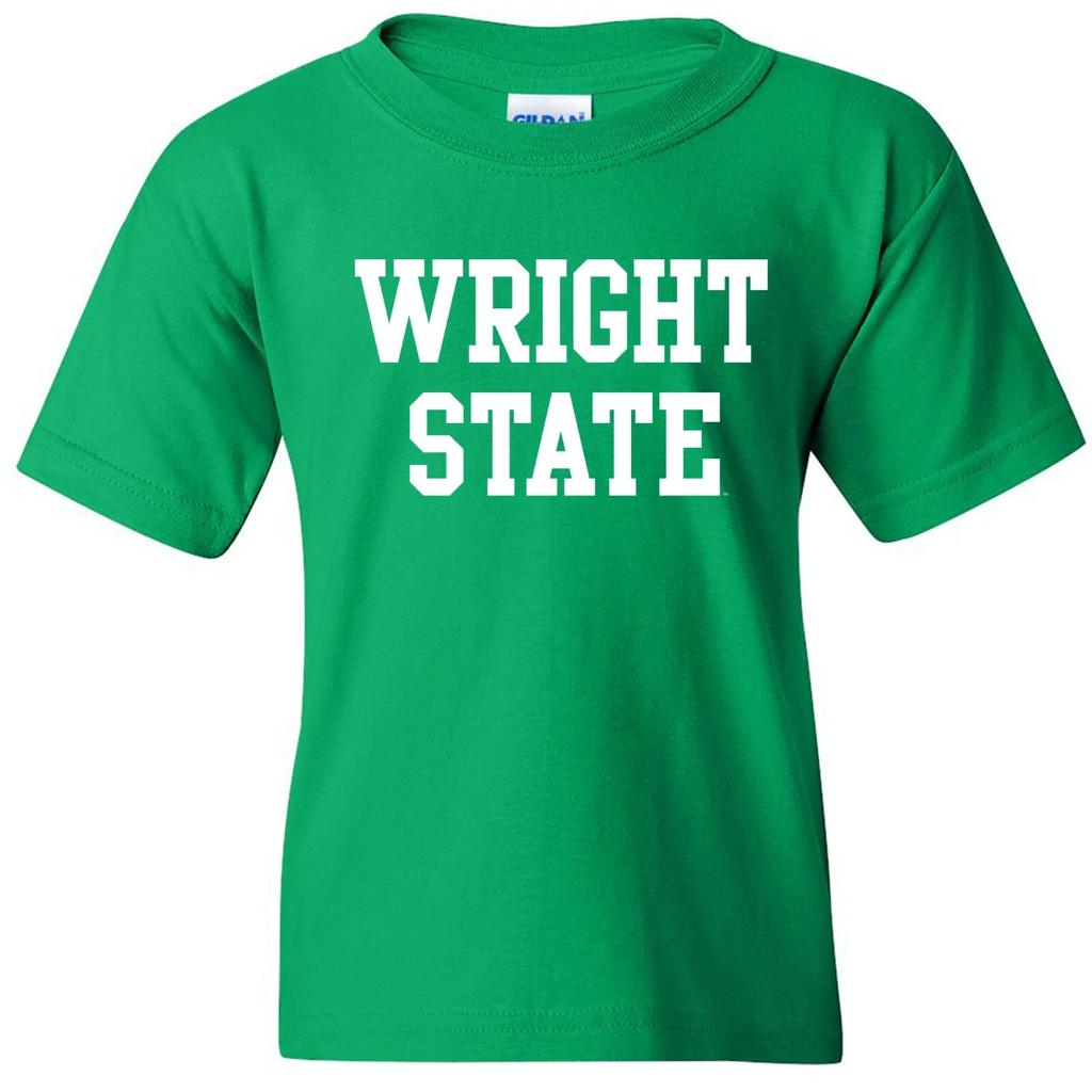 Wright State Raiders Basic Block Youth T-Shirt - Irish Green