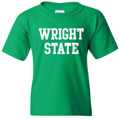 Wright State Raiders Basic Block Youth T-Shirt - Irish Green