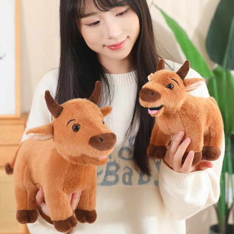 Cute Simulation Calf Doll Plush Toy Yellow Cow Doll Children'S Soothing Rag Doll Male Birthday Gift